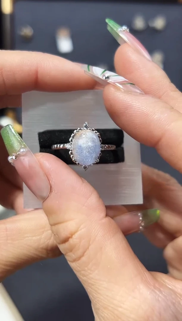 【闪购商品】水晶戒指银S925镶嵌发一（50）