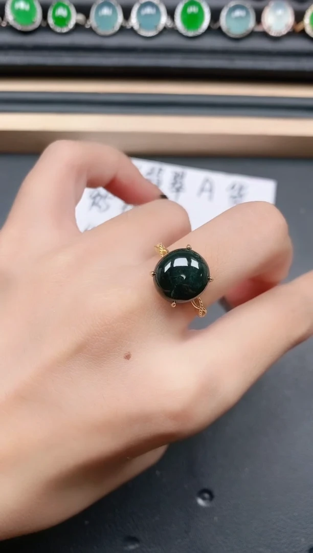 翡翠戒指银S925镶嵌1