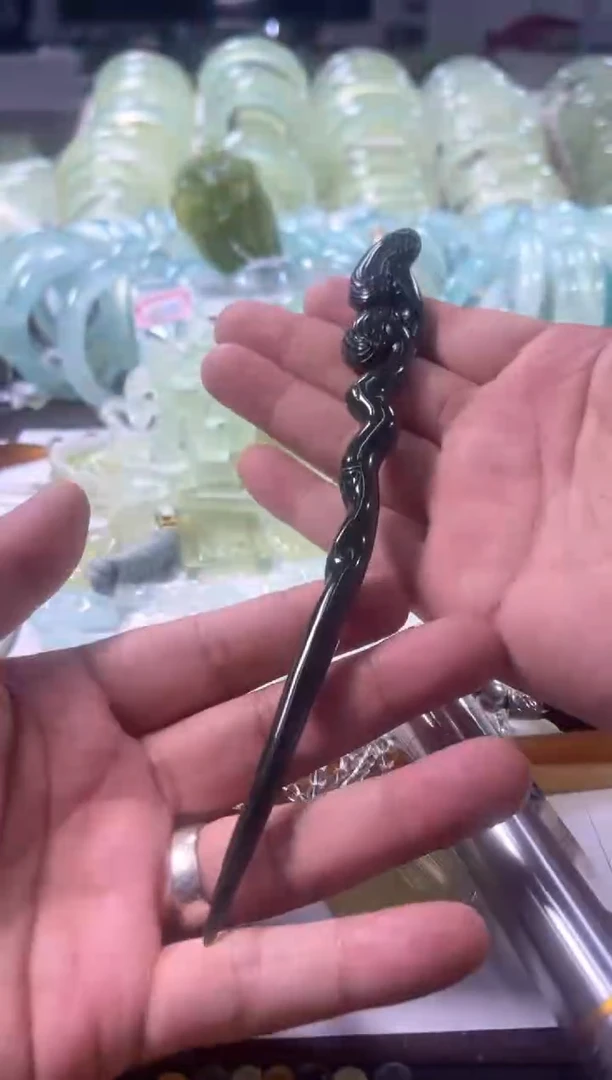未镶嵌蛇纹石玉发饰11