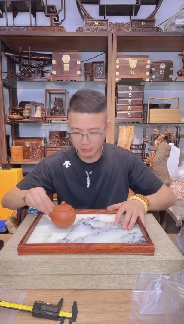 乌木类书架296微凹云石大号托盘36*26*3