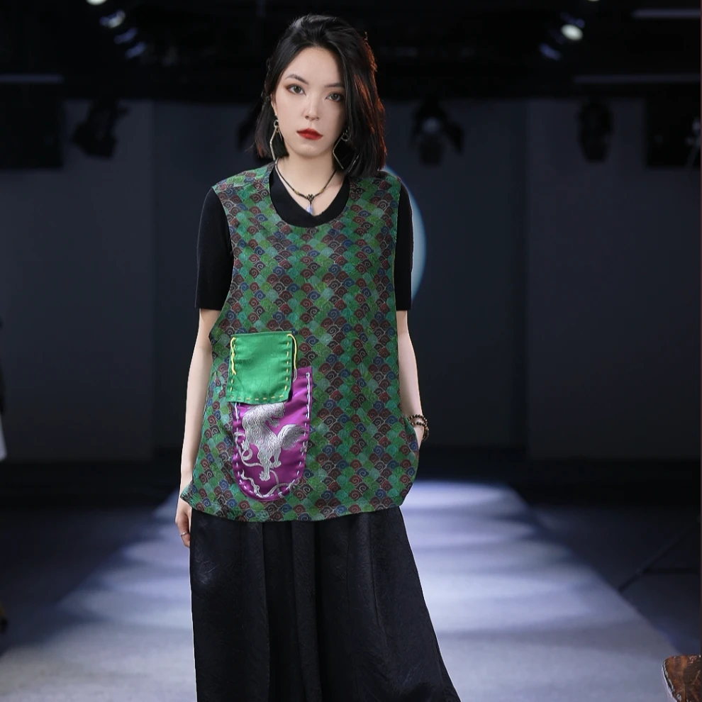 【镶守·游子】夏季新中式时尚设计休闲轻奢国风百搭上衣马甲G3935