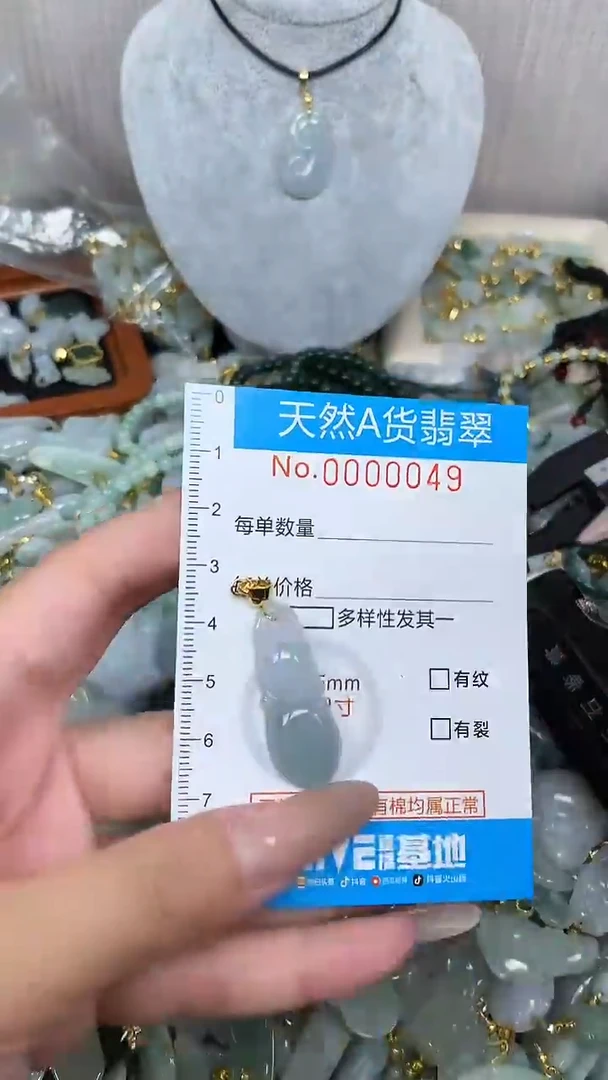 翡翠未镶嵌颈饰净货挂件-0049