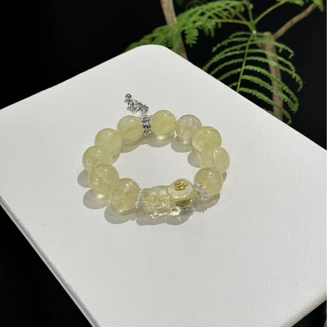 【莹莹专属】天然黄水晶貔貅手串M4560