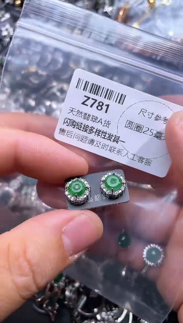 【闪购商品】翡翠颈饰未镶嵌Z781耳钉