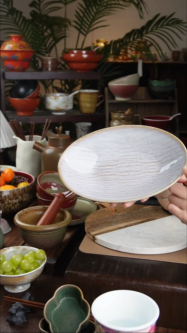 碗景德镇手工高温餐具紫海棠