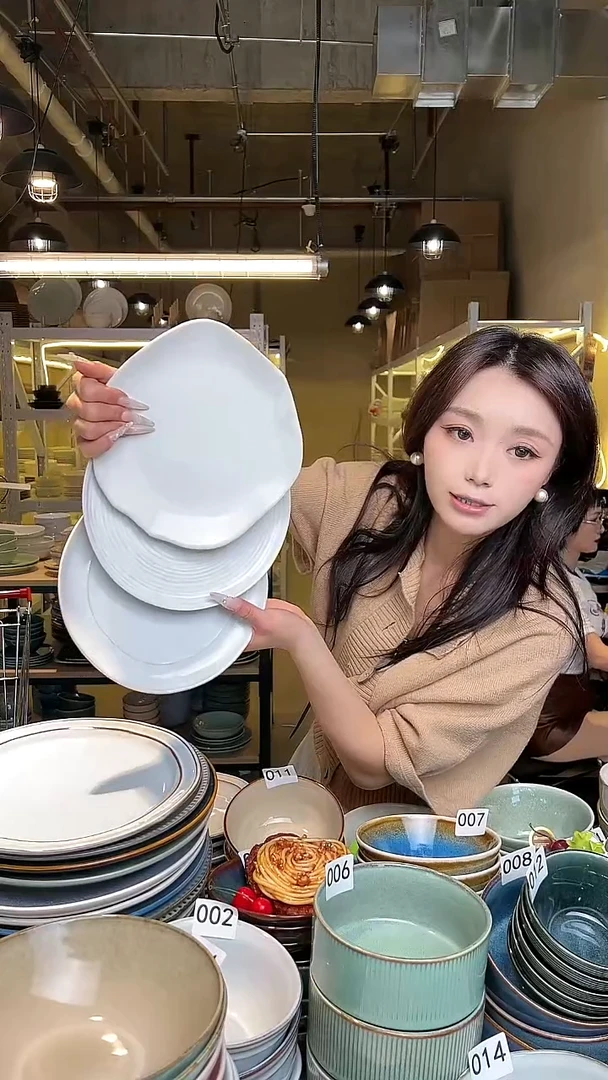 瓷160 外贸尾货高温釉下彩陶瓷餐具默认微瑕