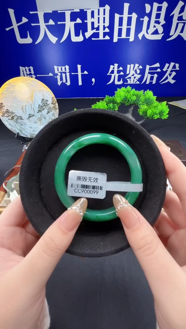 未镶嵌手镯石英质玉（非洲翠）圈口58