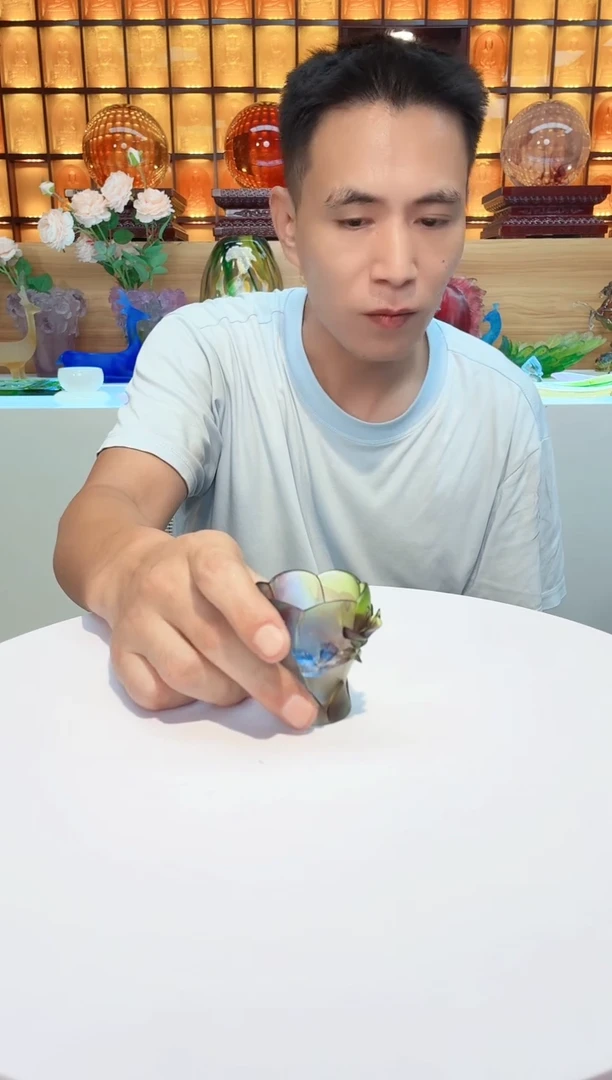 手工艺品琉璃彩色兰花杯