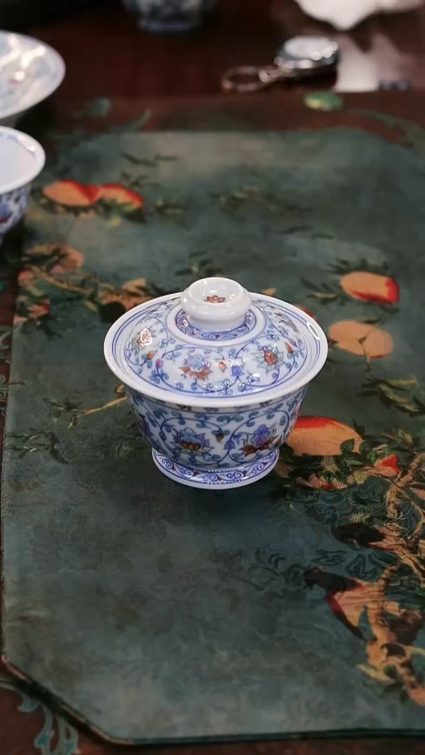 镹曰陶柴窑手工手绘青花