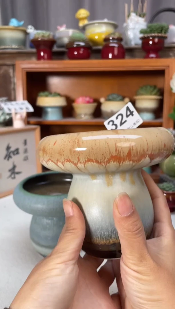 瓷片H****i324知木小方花盆编号