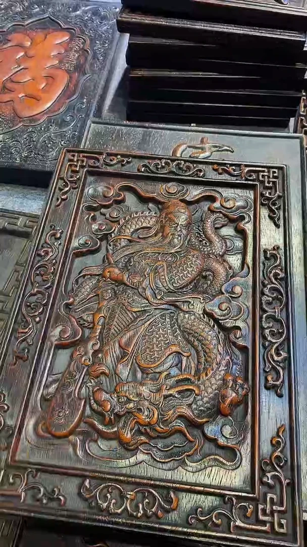 木紫檀雕刻板一物一拍