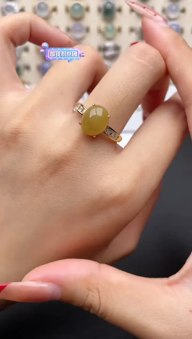 【闪购商品】翡翠戒指银S925镶嵌一物一证一礼盒