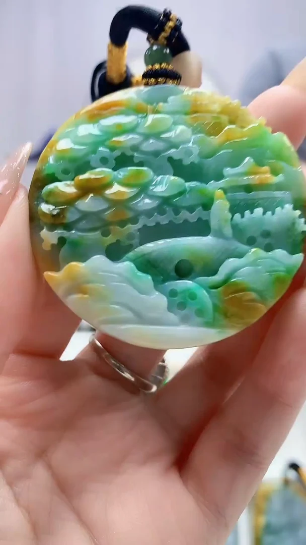 定制翡翠未镶嵌5060DD-毛货挂件76