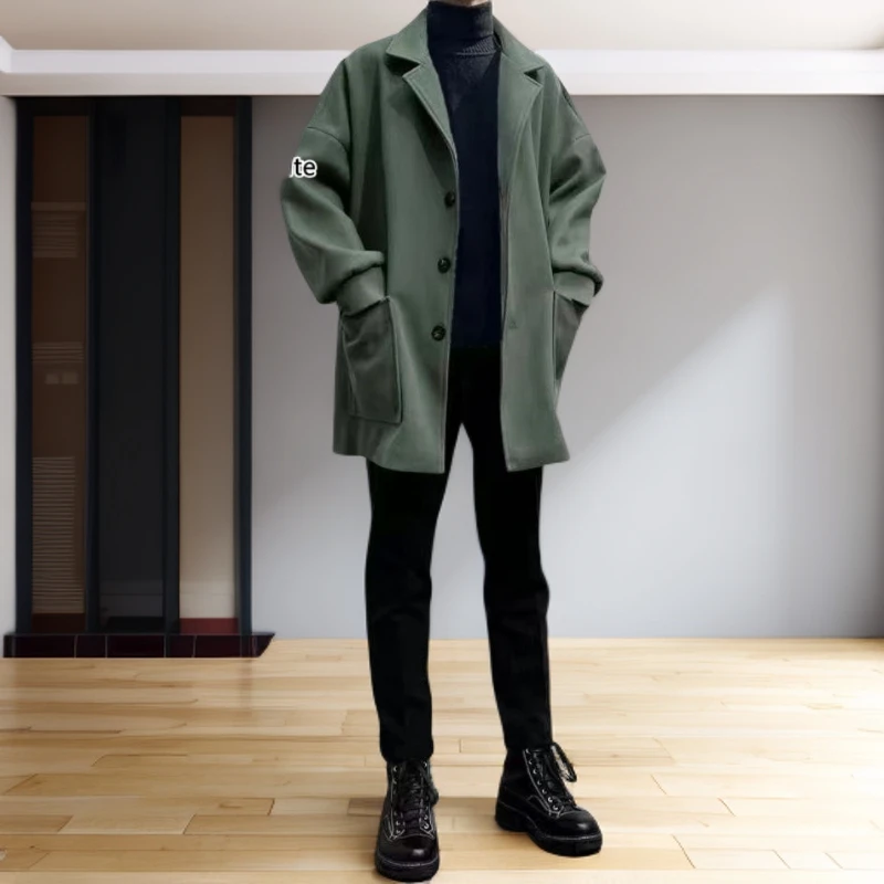 VALVOELITE套装外套潮流男装男士休闲一整套春秋季搭配帅气风衣