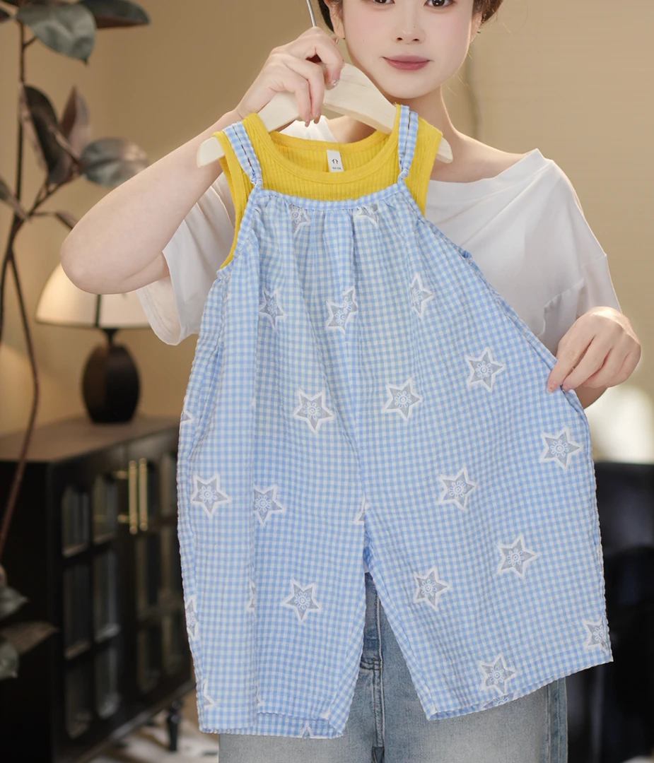 1现货【繁星点点】2025夏季新款儿童女童无袖背带裤女宝宝宽松88858