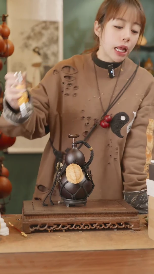 【闪购商品】71号精品天然大漆工艺防渗内胆酒葫芦~