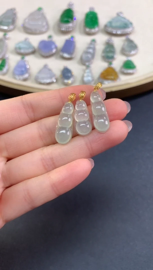 吊坠(不含链)18K金镶嵌翡翠D542|多样性发其一|280