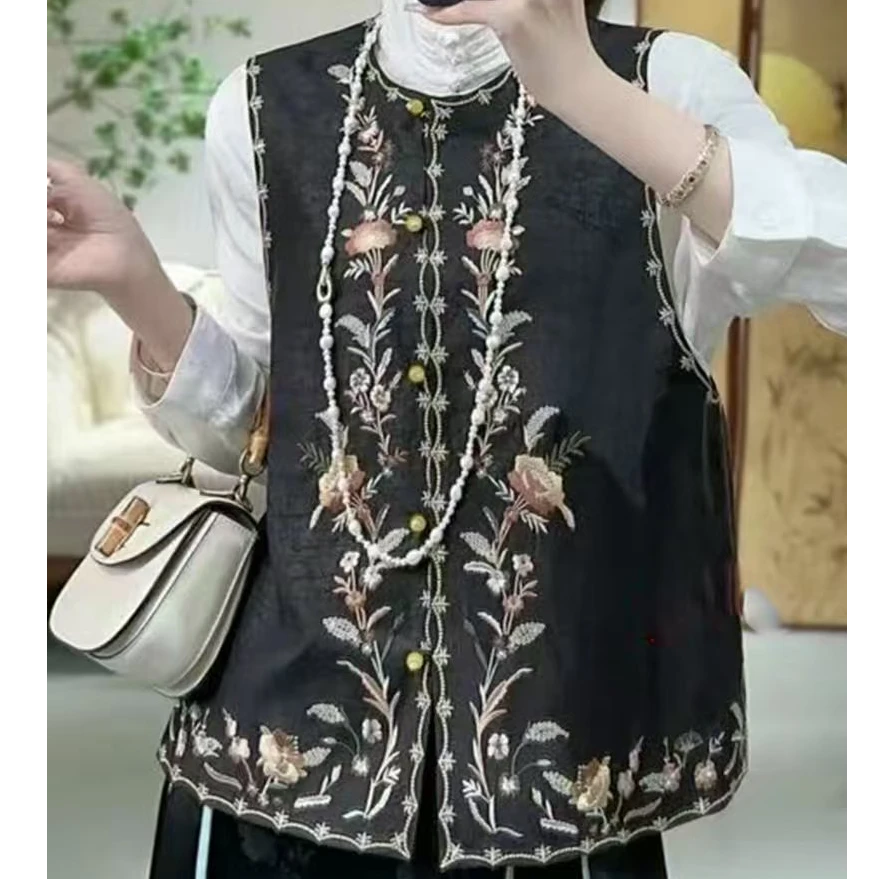 上衣刺绣唐装马夹新中式国风复古马甲重工刺绣高级百搭时尚中国风