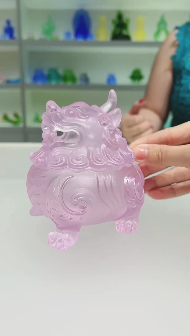 琉璃手工艺品古法琉璃中号狻猊香炉