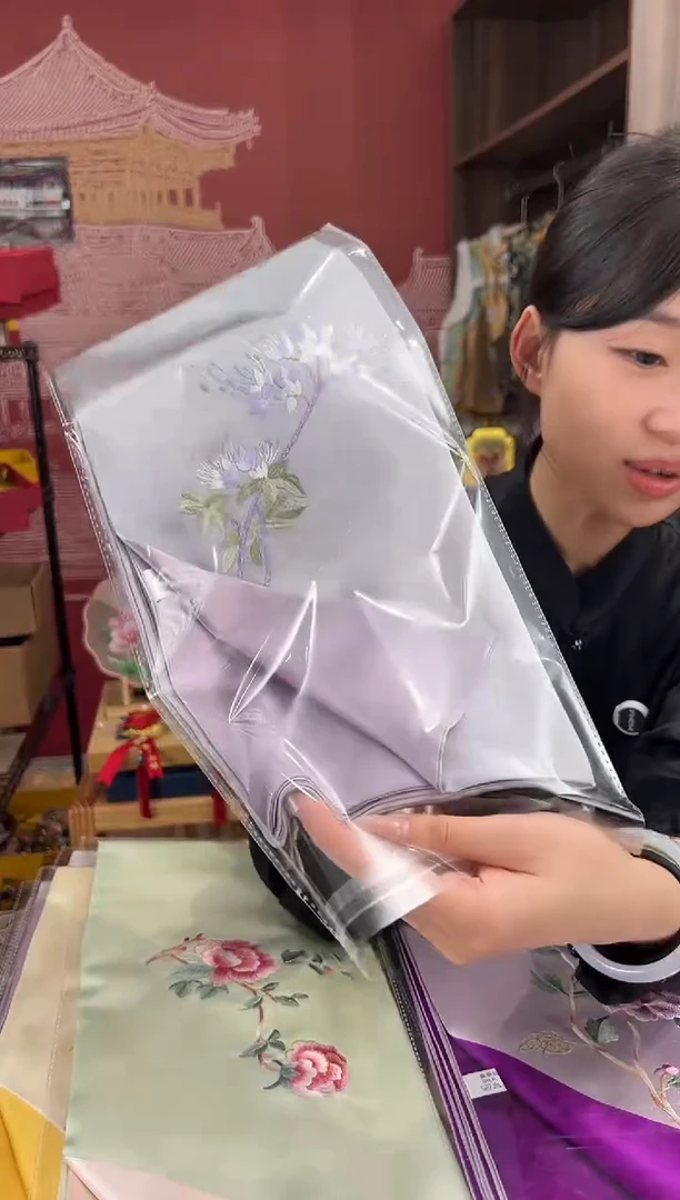 【闪购商品】刺绣苏绣100桑蚕丝丝巾