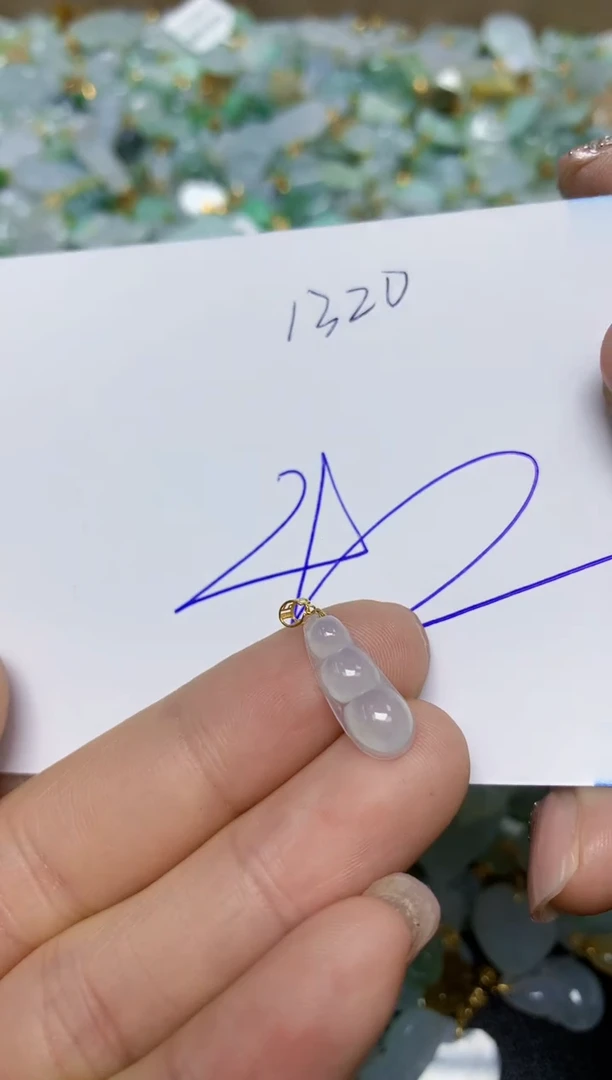 【闪购商品】翡翠挂件18K金镶嵌 天然翡翠A货