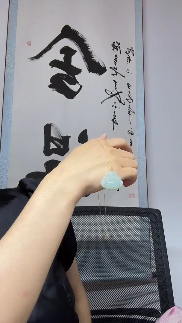 吊坠(不含链)18K金镶嵌翡翠佛公