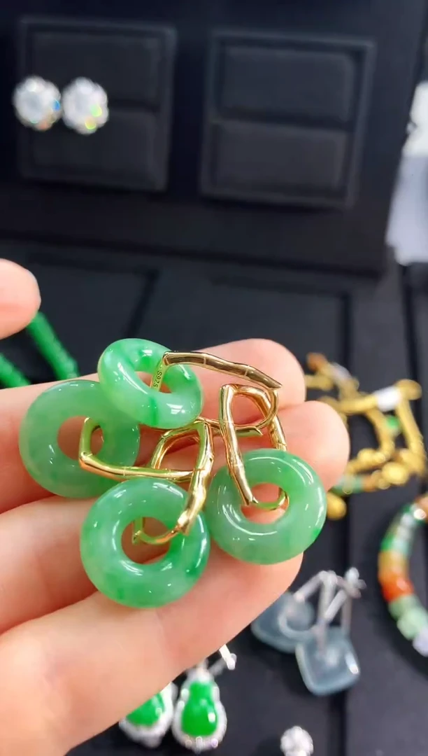 【闪购商品】翡翠耳饰银S925镶嵌耳饰（多样性发货发一对）