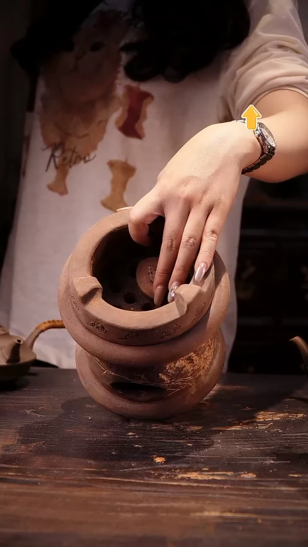 红泥祥云 雕刻炉