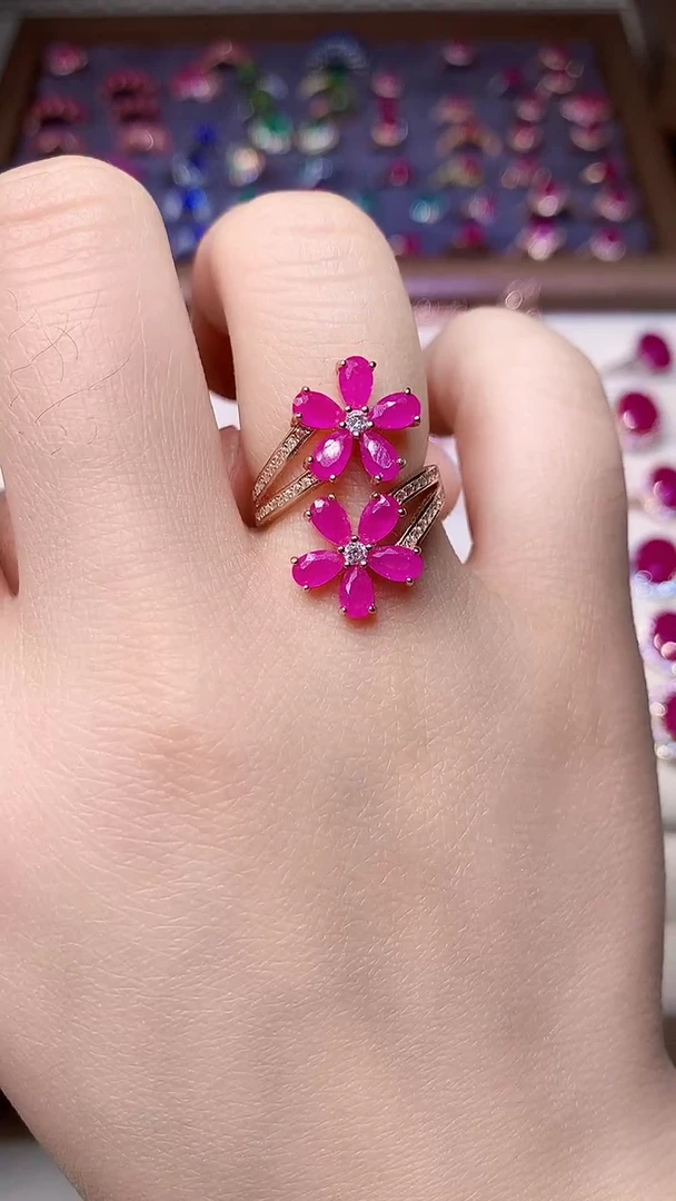 【闪购商品】红宝石戒指银S925镶嵌000