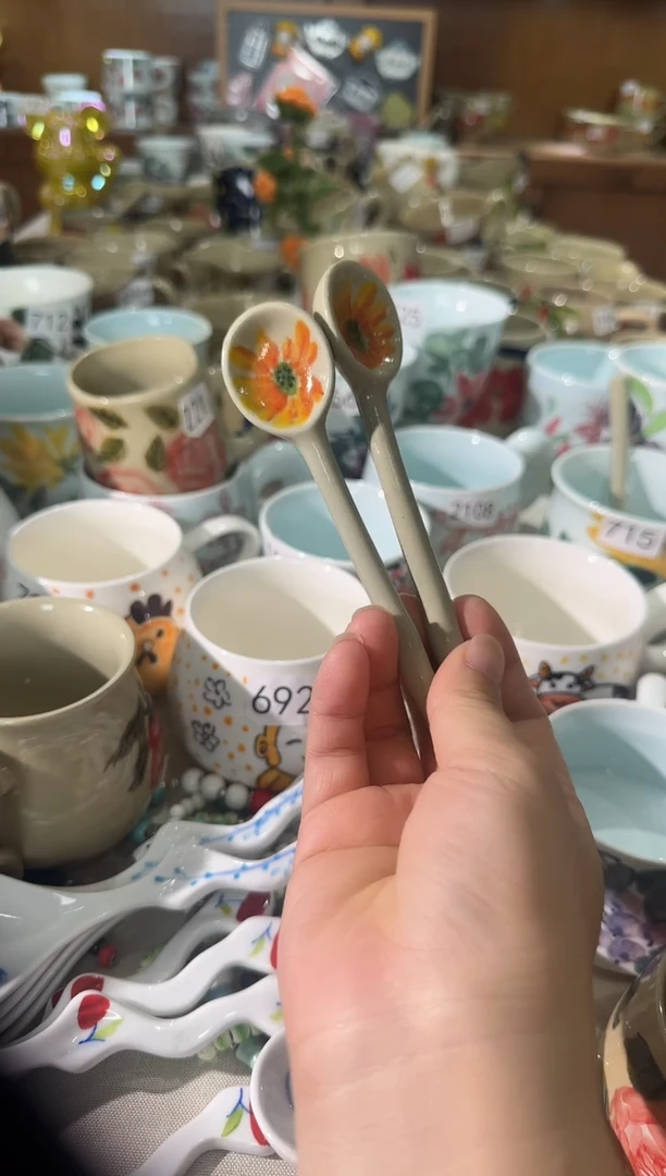 杯子景德镇手工陶瓷勺子