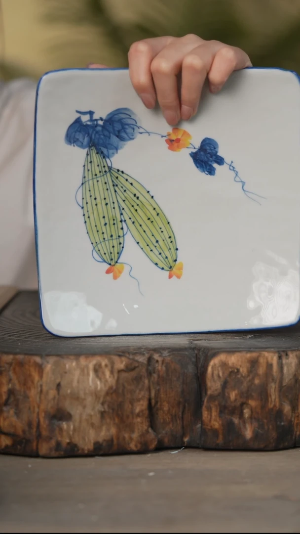 瓷片景德镇高温釉下彩可微波烤箱洗碗机