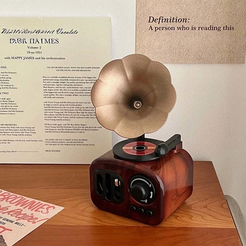 复古仿真留声机音乐盒摆件家居客厅酒柜办公室生日礼物装饰品