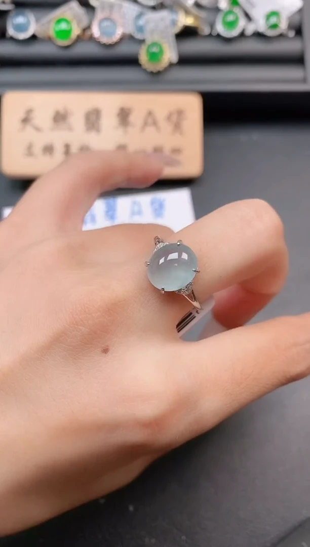 银S925镶嵌戒指翡翠11