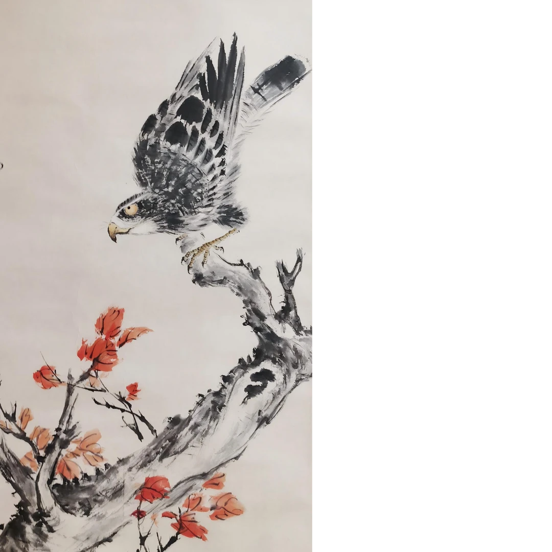 【辽拍】V250709-2-758《花鸟》（2.9平尺) 纸本镜片  ws02