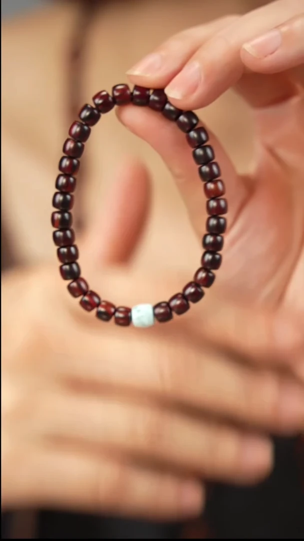 降真香手串/手链把****己红降5x6直切单圈配海纹石