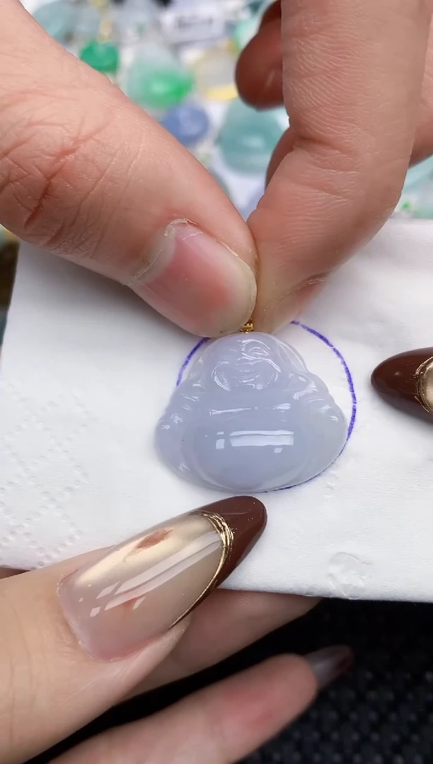 颈饰18K金镶嵌翡翠   天然翡翠A货  百元以上9米证书费自理