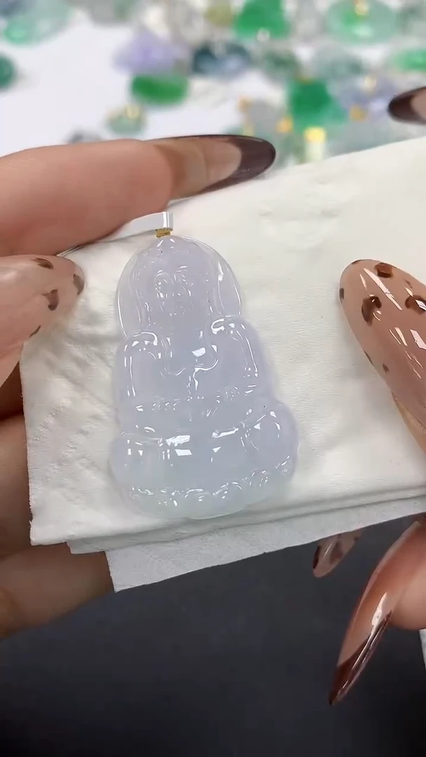 颈饰18K金镶嵌翡翠a货假一赔三支持复检百元上9元证书费自理