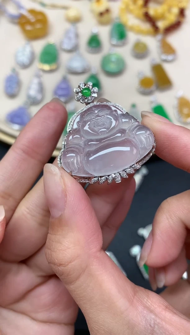 【闪购商品】翡翠吊坠(不含链)18K金镶嵌吊坠A536|