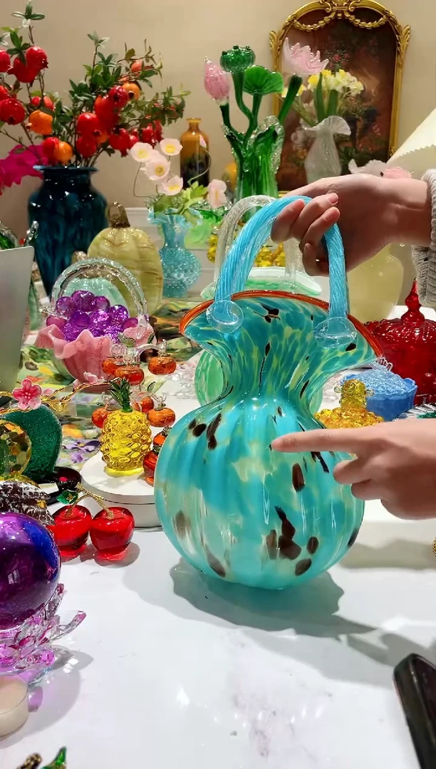 【闪购商品】琉璃手工艺品蓝色包包