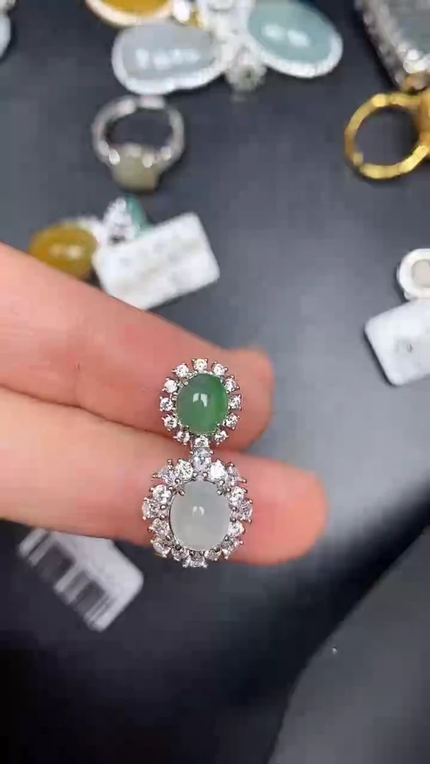 银S925镶嵌戒指翡翠9600