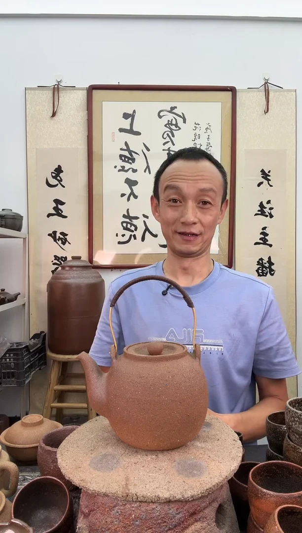 全手工红色活动把龙蛋提梁壶非遗技艺1升