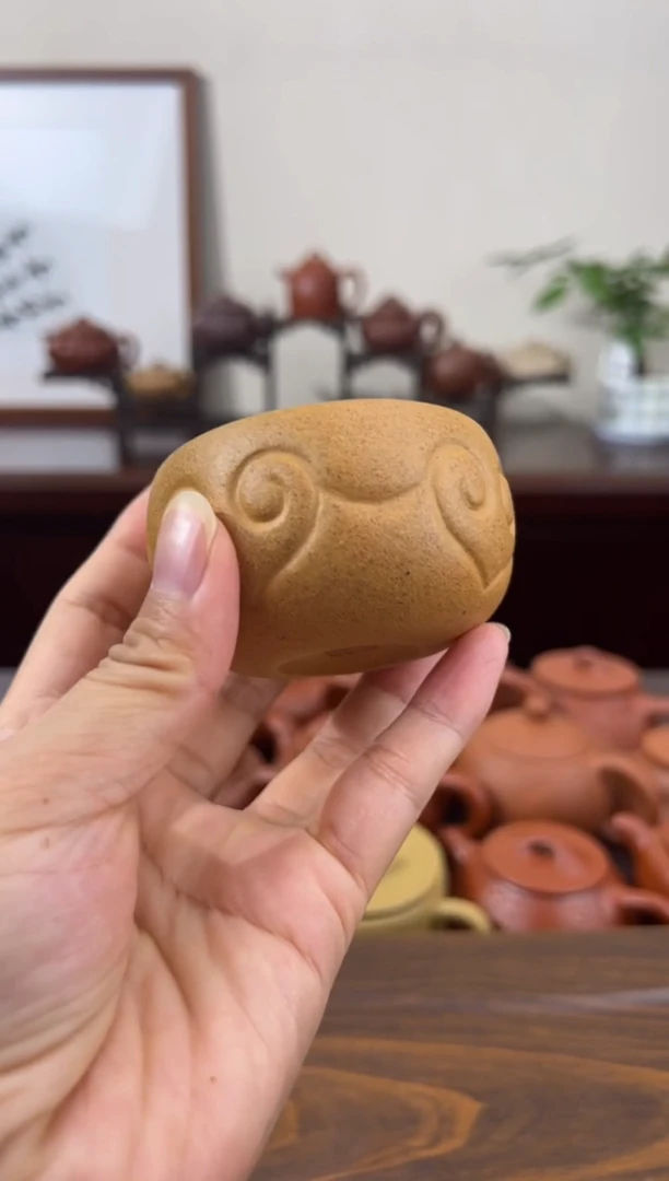 茶杯紫砂黄金段如意杯子