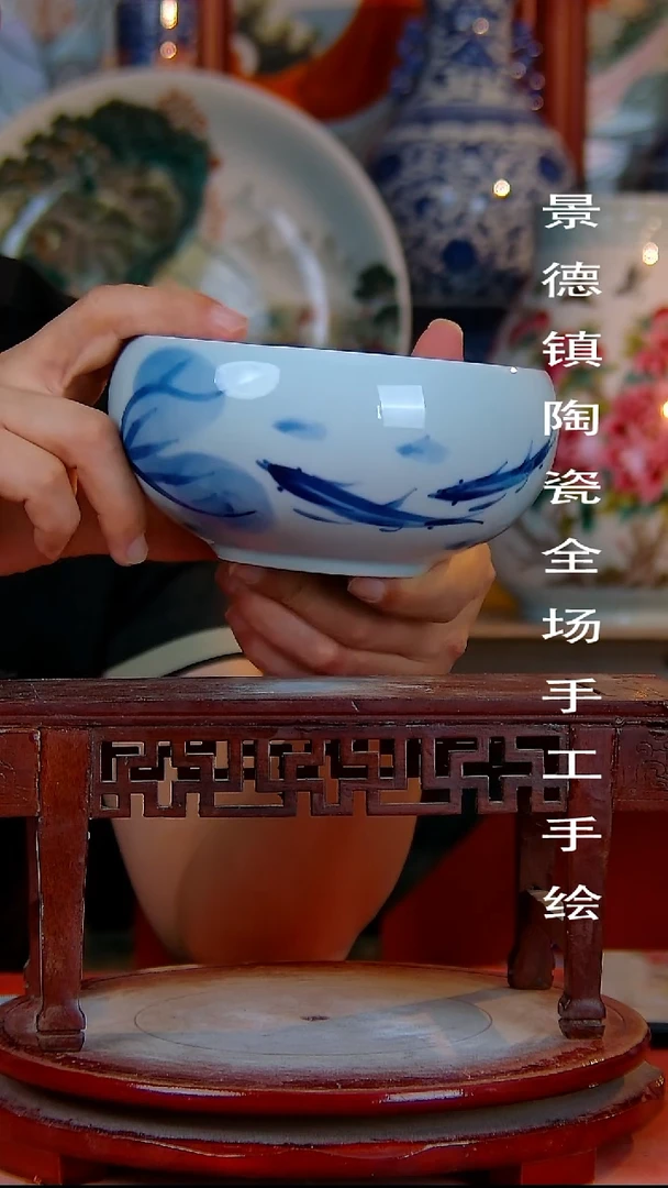 摆件手景德镇陶瓷 全场手工绘