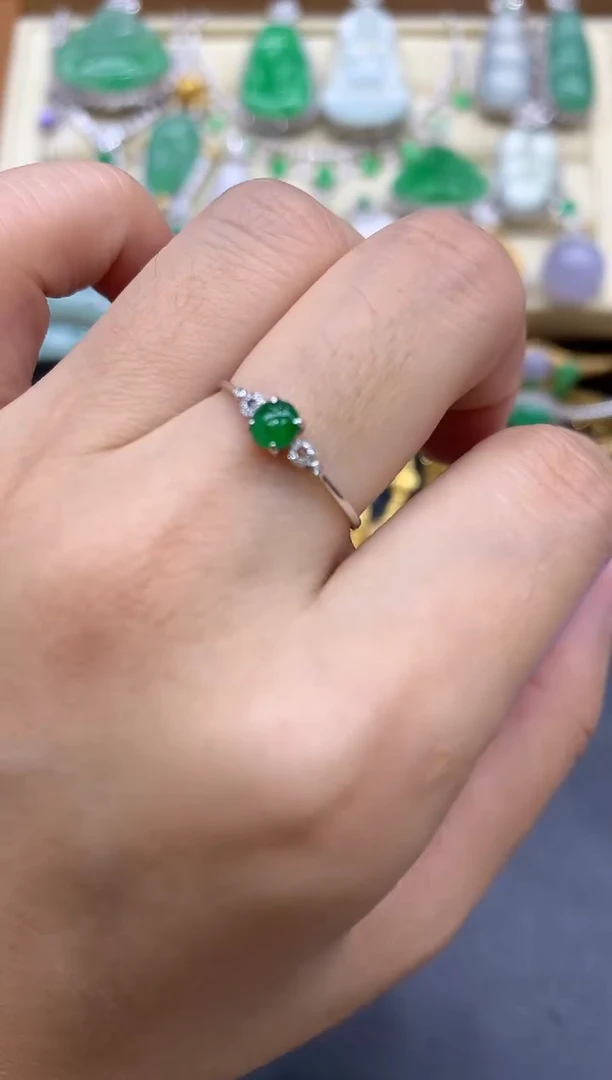 翡翠戒指18K金镶嵌220-中国好珍宝