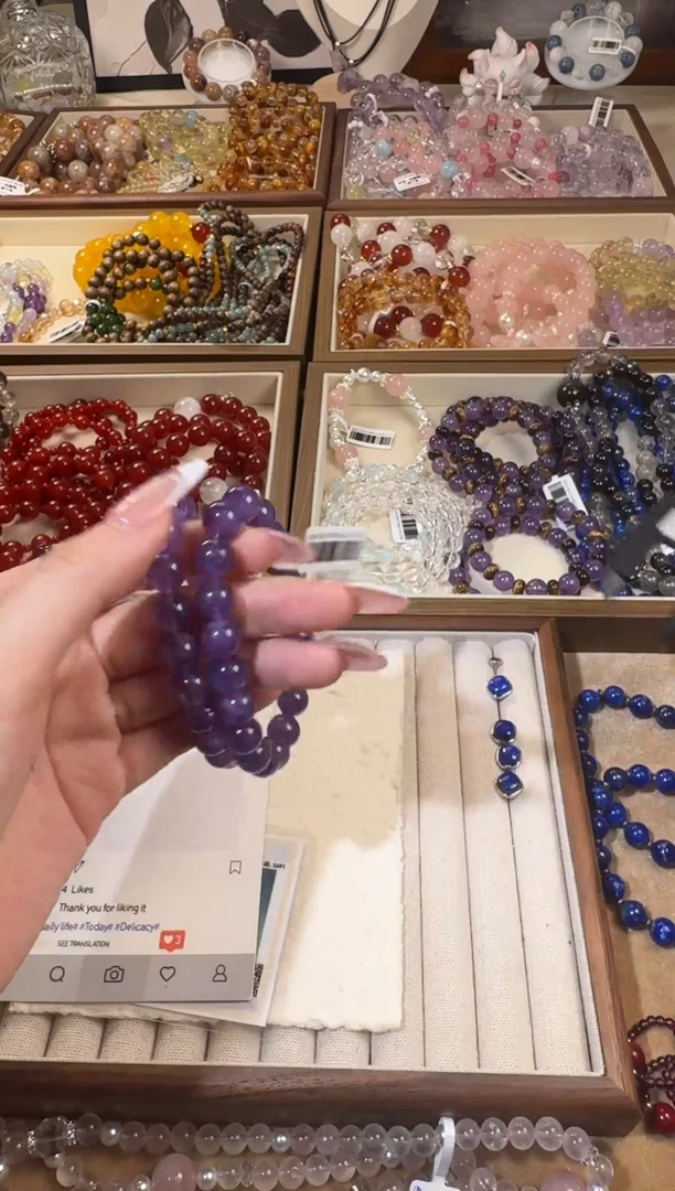 未镶嵌手链水晶紫水10m