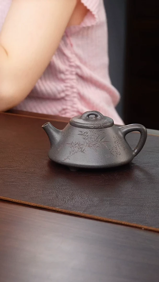 茶壶紫砂侯峰大水潭天青子冶石瓢170cc