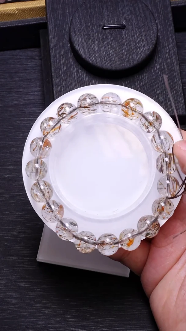 【闪购商品】水晶单圈未镶嵌Q033黑金超七单圈10mm