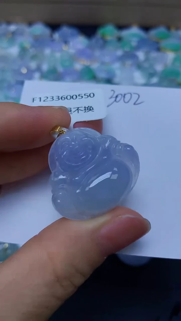 翡翠18K金镶嵌颈饰 天然缅甸翡翠A货