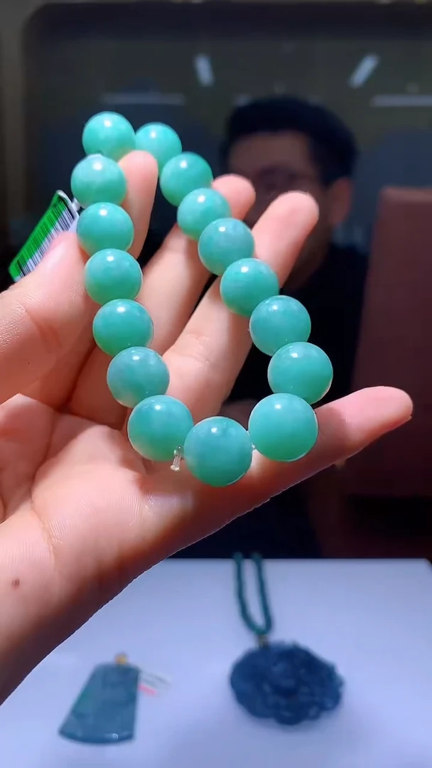 定制翡翠未镶嵌1034hm-毛货手串41