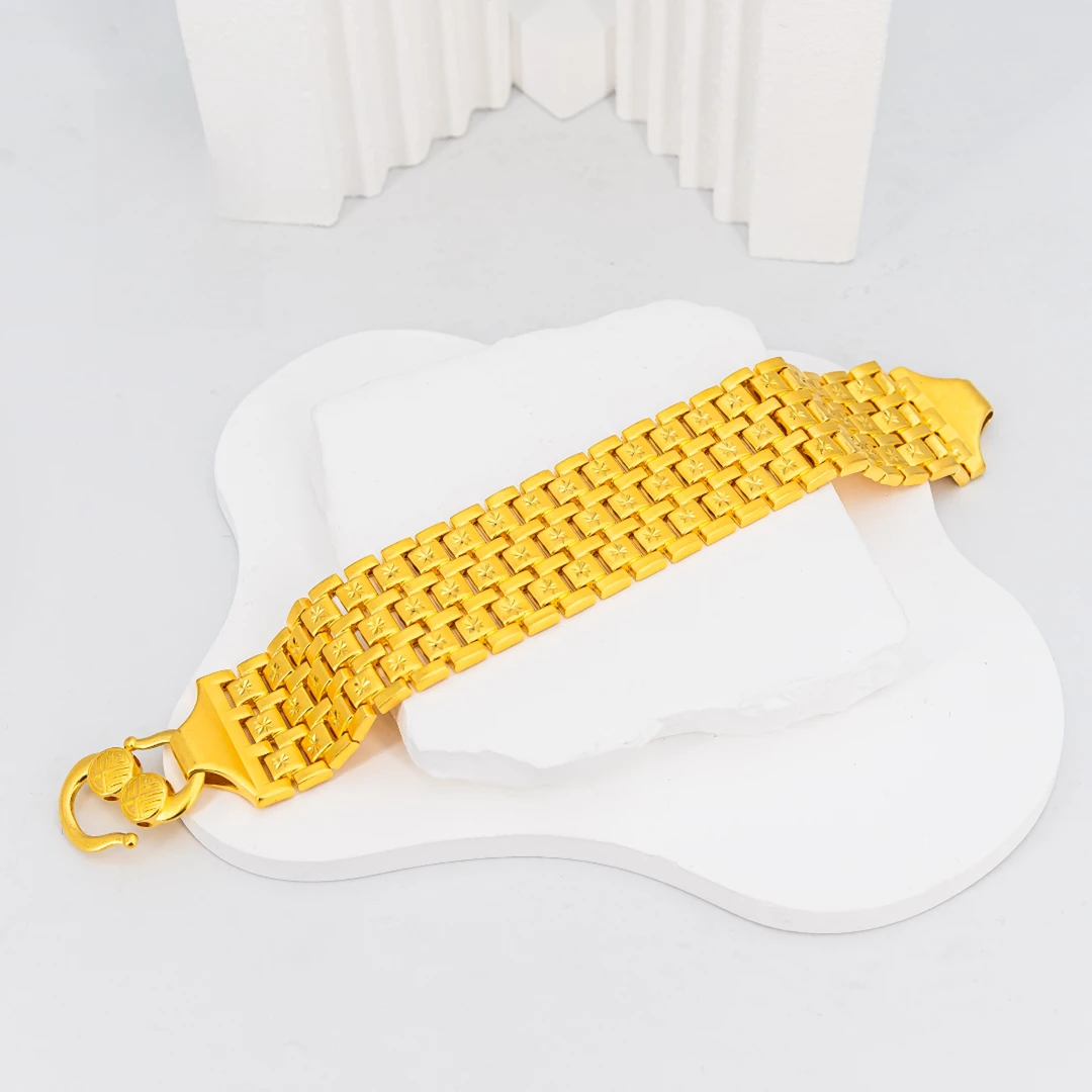 足银手链 宽米字手链 坦克手链 手表链国潮霸气气质